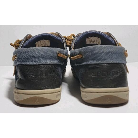 Sperry Songfish 3-Eye Boat Shoes Women’s Size 7 STS97723 Navy Tan Leather Clean - Picture 5 of 9